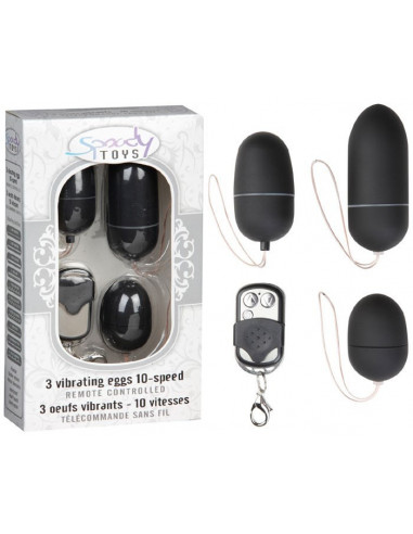 Pack 3 oeufs noirs Spoody télécommandes sans fils - 10 vitesses