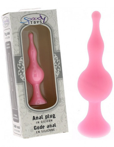 Gode anal a ventouse en silicone rose Medium - 12 cm