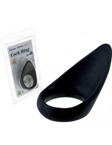 Cockring noir ergonomique en silicone