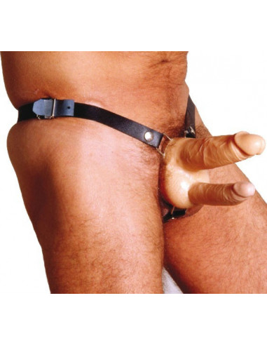 Double gode ceinture creux anal et vaginal Reel - 17 cm