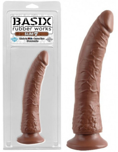 Gode ventouse Basix Rubber Works Slim chocolat - 20 cm