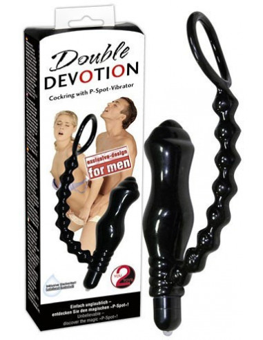 Vibromasseur anal et cockring Double Devotion