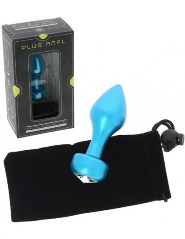 Plug anal bleu en aluminium Ø 3 cm - 68 grammes