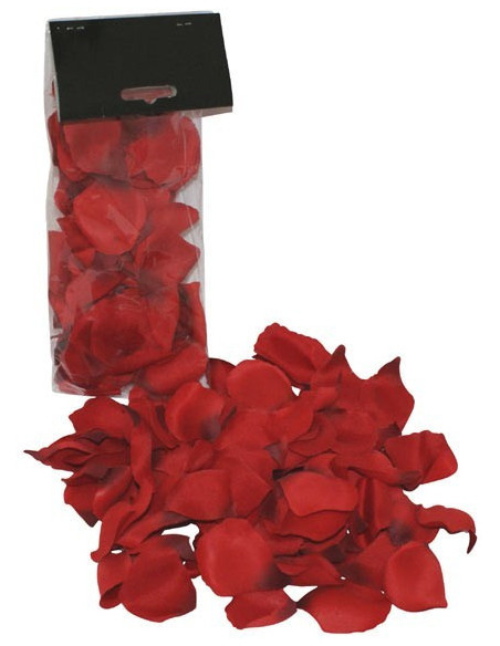 Petales de roses en tissus rouge